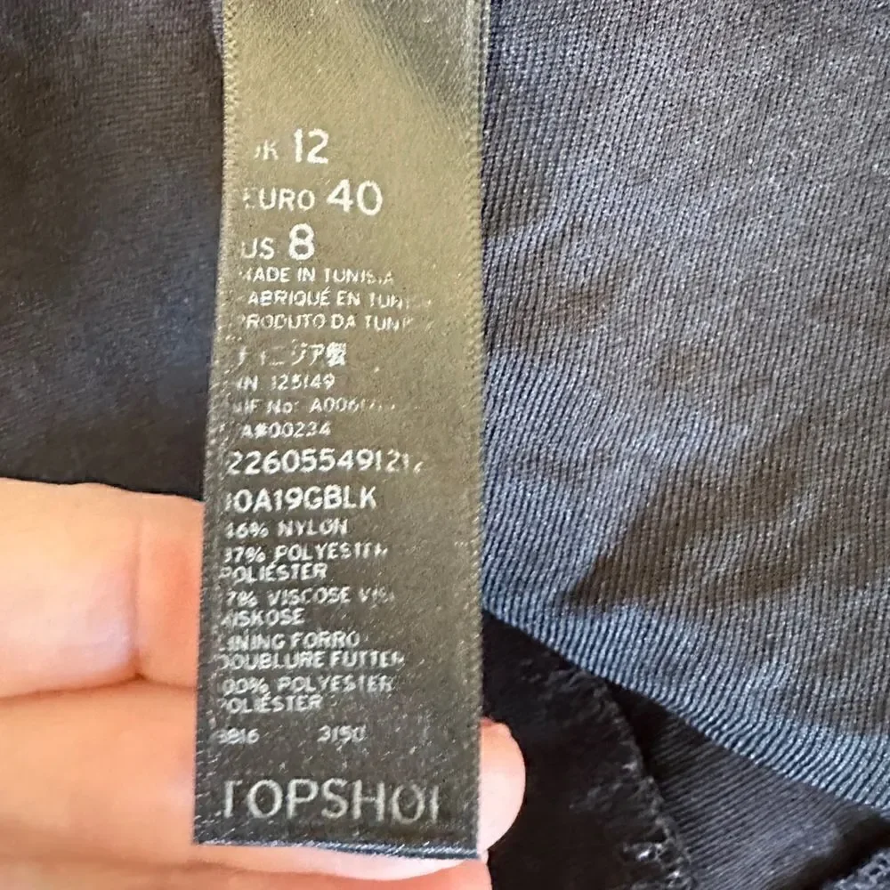 TOPSHOP‎ Black Lace Faux Two Piece Dress With Side Openings 8